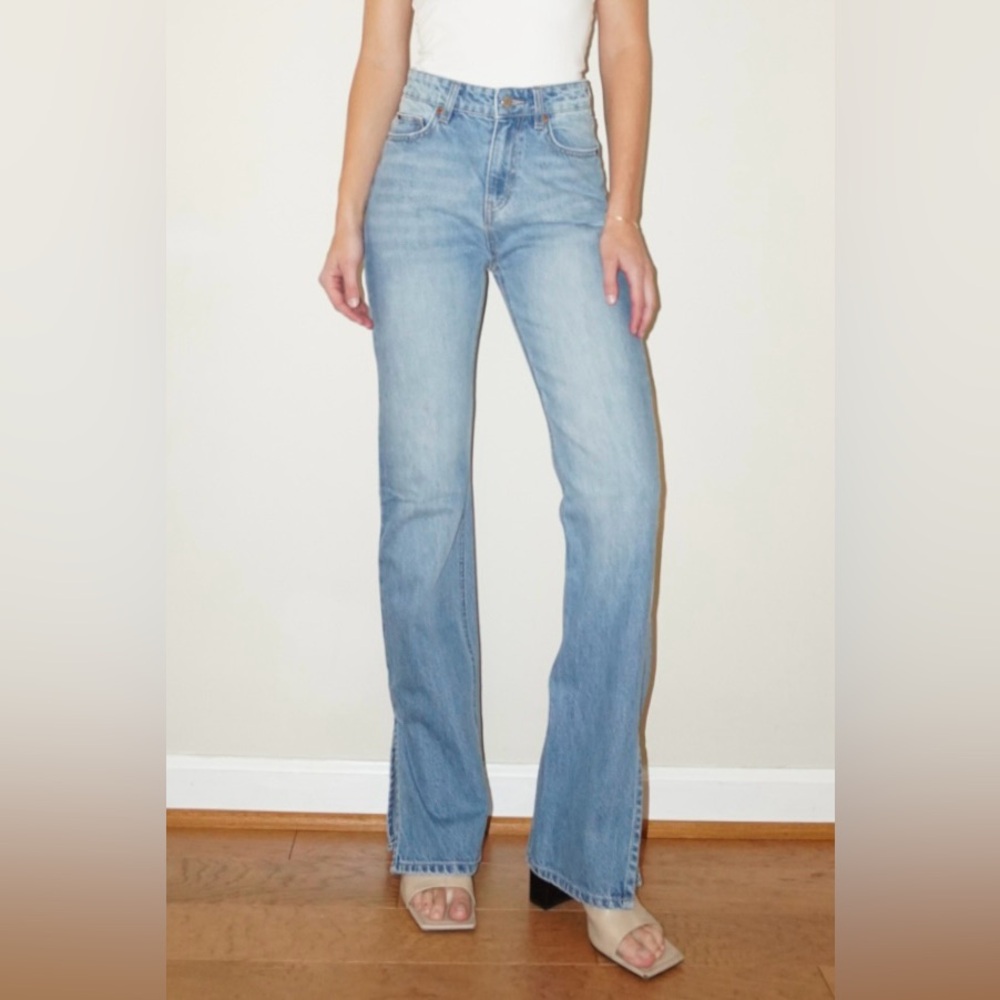 H&M High Waisted Split Flare Jeans